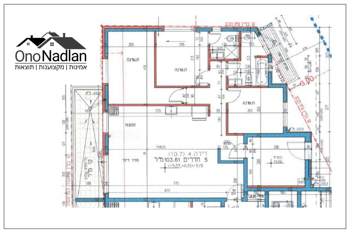 תכנית דירת חמישה חדרים למכירה בגבעתיים